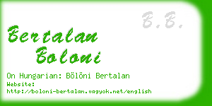 bertalan boloni business card