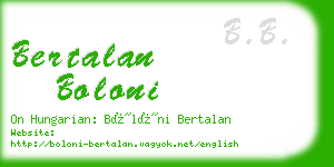 bertalan boloni business card